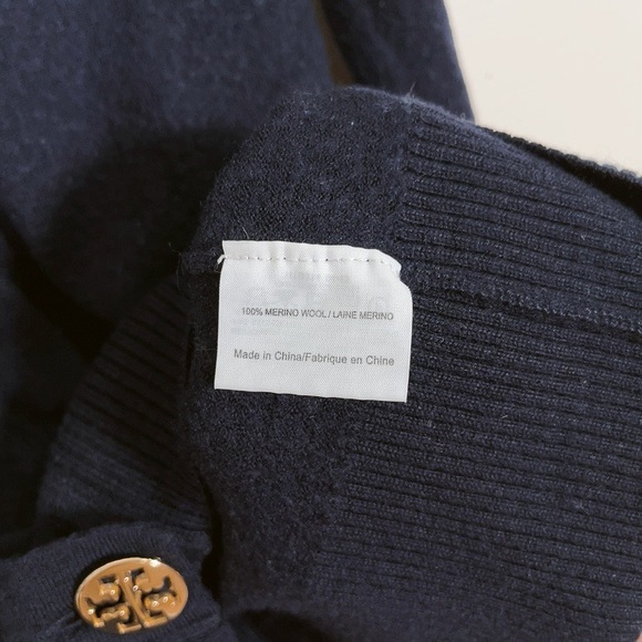 TORY BURCH | NAVY MERINO WOOL SWEATER - Picture 8 of 10